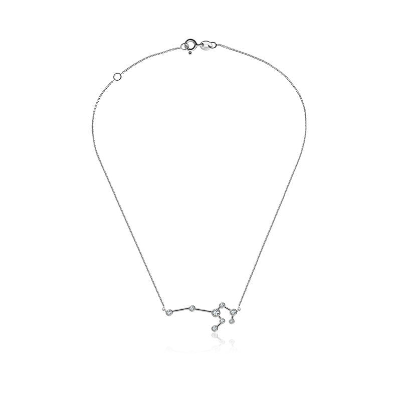 Leo Zodiac Constellation Necklace 18k Gold & Diamond - Genevieve Collection