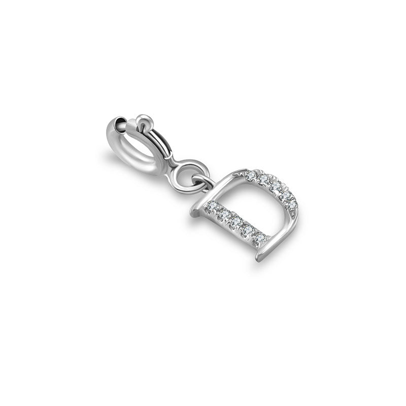 18k Gold Letter "D" Diamond Charms - Genevieve Collection
