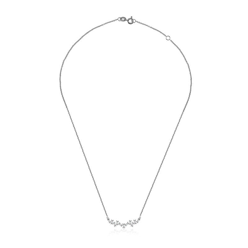 18k Gold Irregular Shape Diamond Necklace - Genevieve Collection
