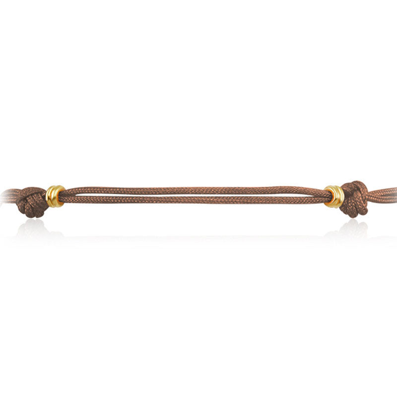 18k Gold Brown Tassel Bracelet with Gold Beads - Genevieve Collection