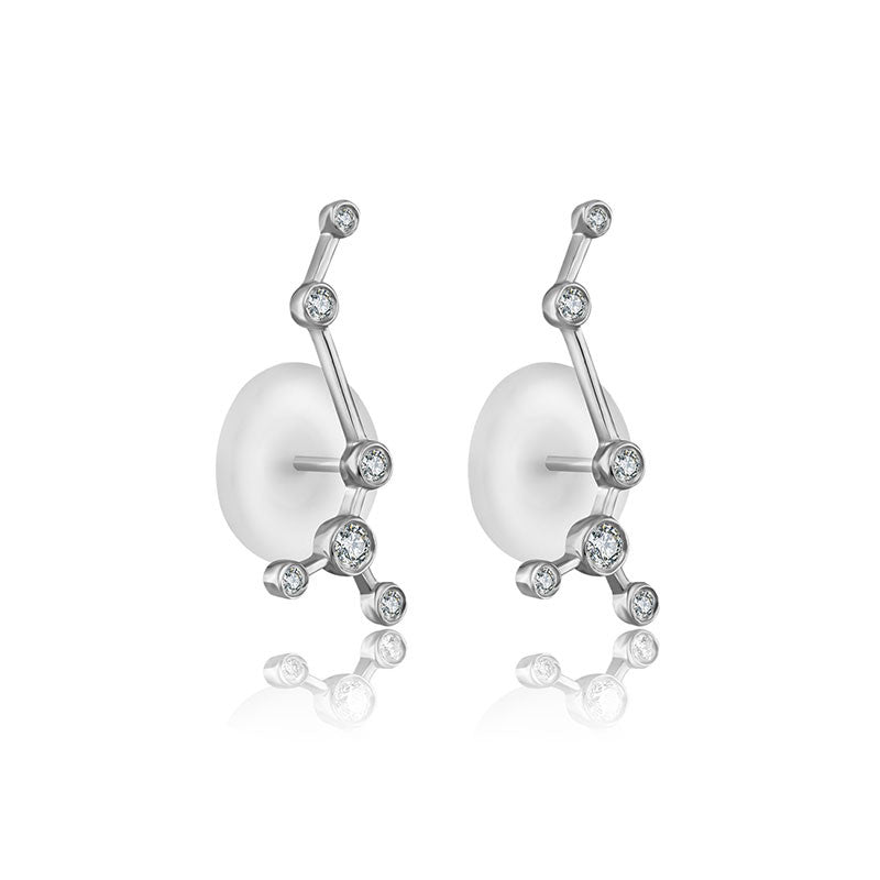 Scorpio Zodiac Constellation Earring 18k Gold & Diamond - Genevieve Collection