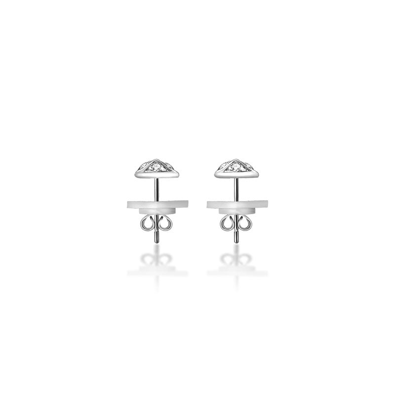 18k Gold Rhombus Shape Diamond Earring - Genevieve Collection
