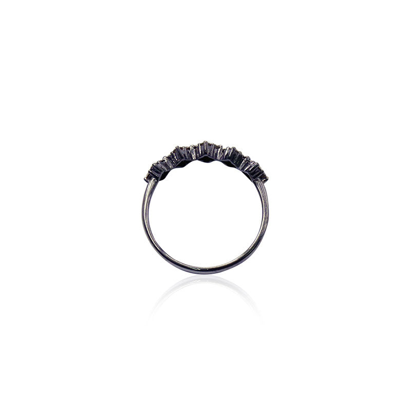 18k Gold Square Pattern Fancy Yellow Diamond Ring - Genevieve Collection