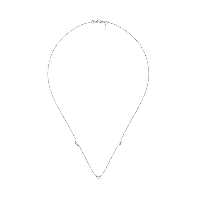 18k Gold Moon Shape Diamond Necklace / Choker - Genevieve Collection