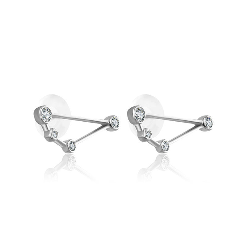 Capricorn Zodiac Constellation Earring 18k Gold & Diamond - Genevieve Collection