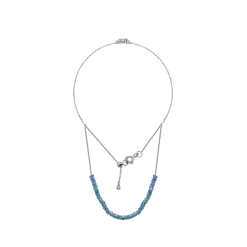 18k Gold Sapphire Beaded Bracelet with Diamond Bangle - Genevieve Collection