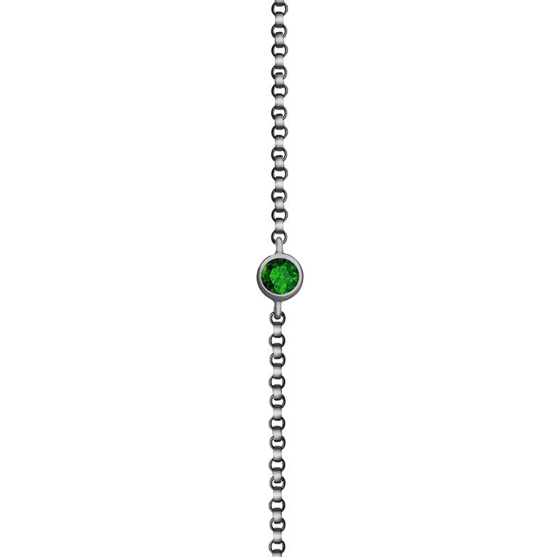 18k Gold May Birthstone Emerald Bracelet - Genevieve Collection