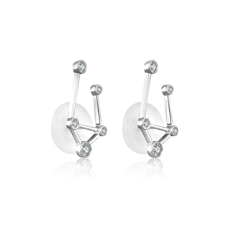Libra Zodiac Constellation Earring 18k Gold & Diamond - Genevieve Collection