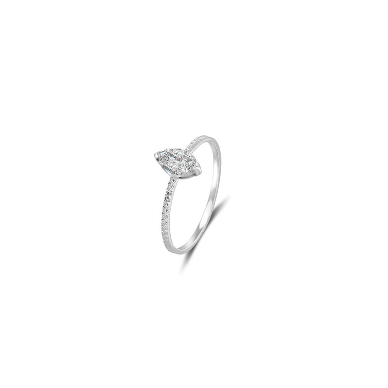 18k Gold Marquise Shape Diamond Ring - Genevieve Collection