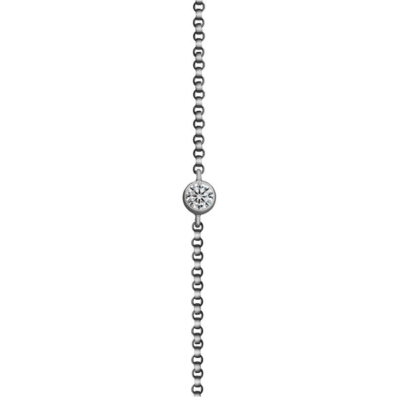 18k Gold Love At First Sight Single Diamond 18k Gold Bracelet - Genevieve Collection