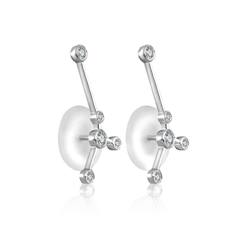 Cancer Zodiac Constellation Earring 18k Gold & Diamond - Genevieve Collection