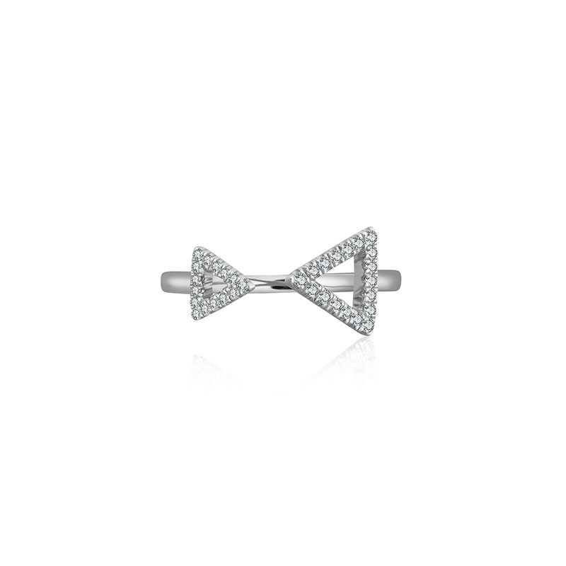18k Gold Double Arrow Diamond Ring - Genevieve Collection