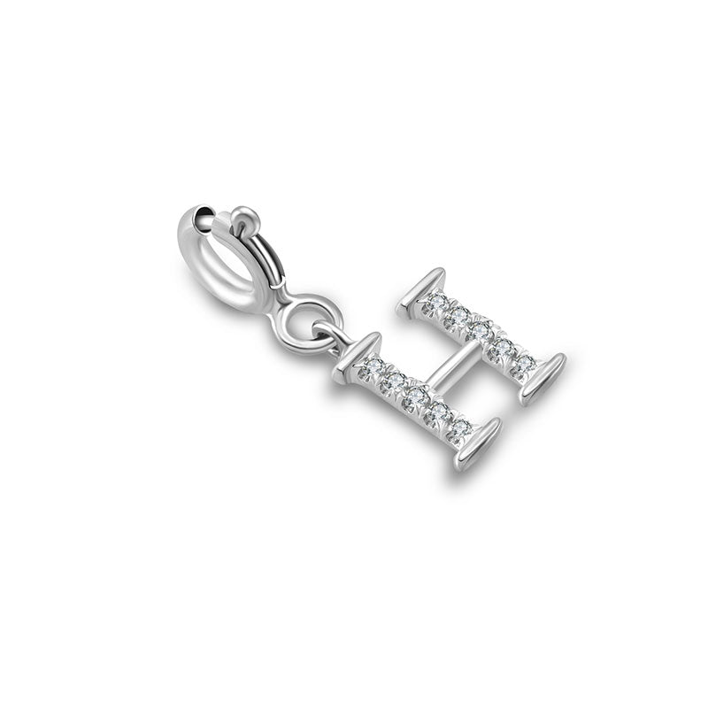 18k Gold Letter "H" Diamond Charms - Genevieve Collection