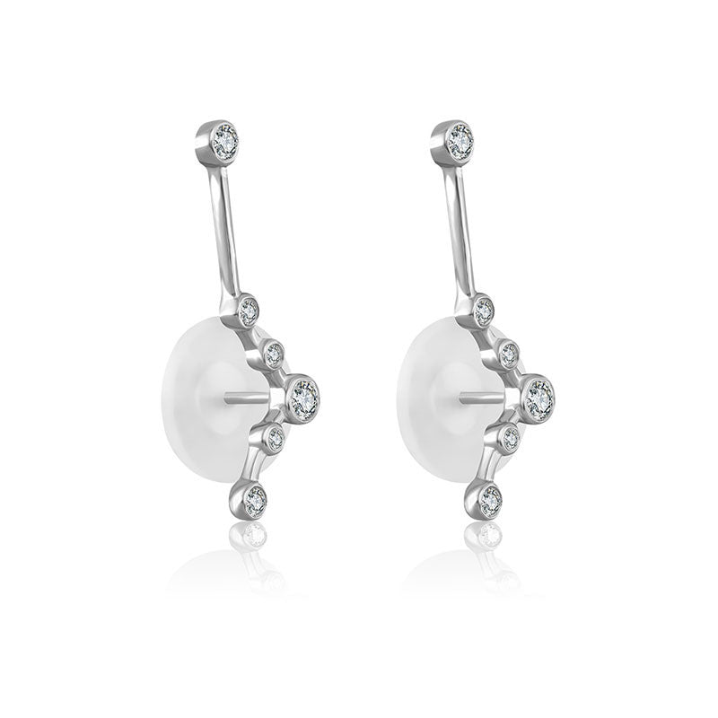 Pisces Zodiac Constellation Earring 18k Gold & Diamond - Genevieve Collection