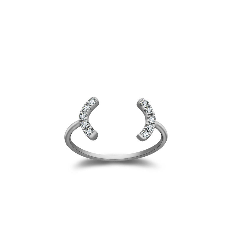 18k Gold Bracket Diamond Midi / Pinky Ring - Genevieve Collection