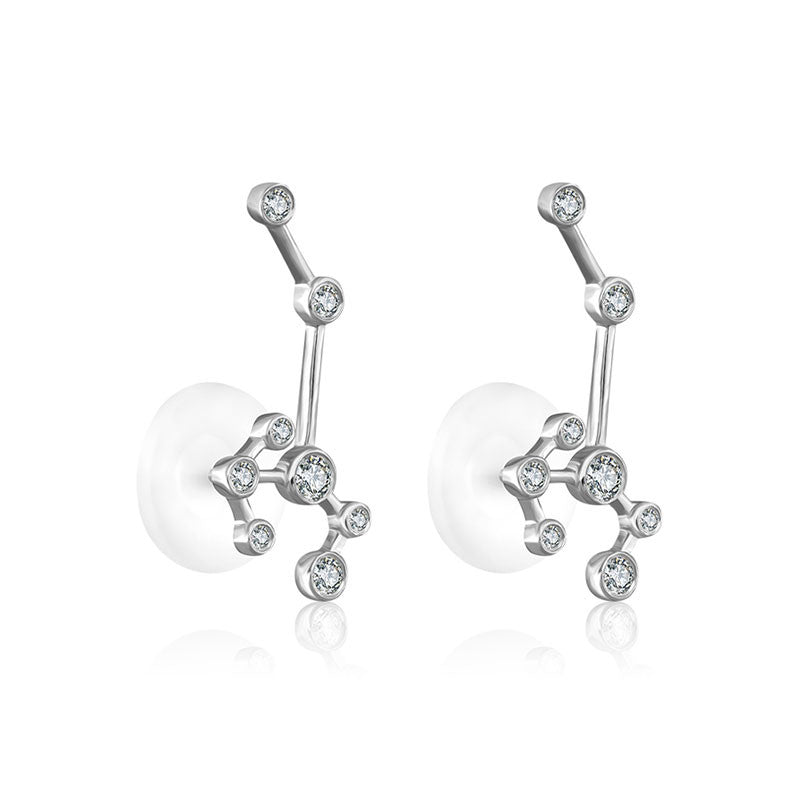 Sagittarius Zodiac Constellation Earring 18k Gold & Diamond - Genevieve Collection