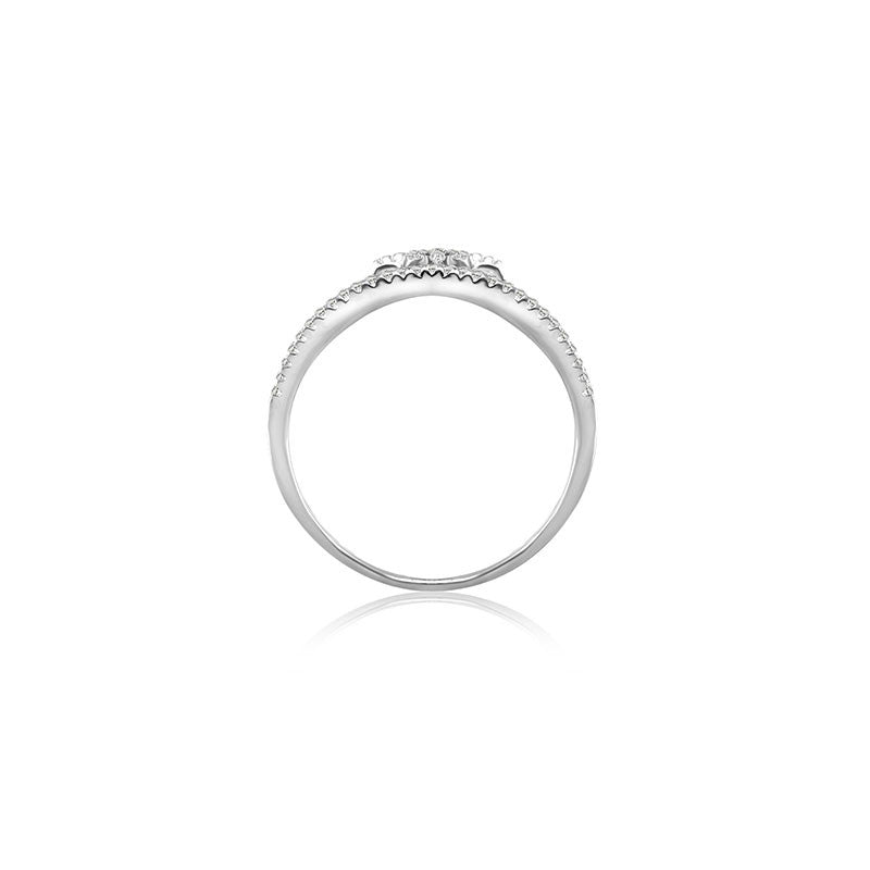 18k Gold Triple line Star Diamond Ring - Genevieve Collection