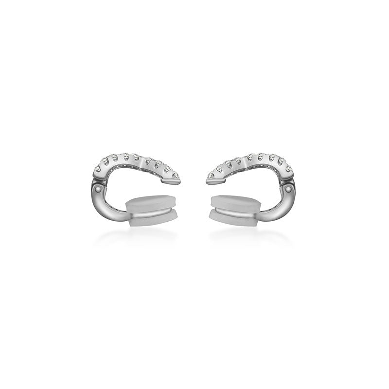18k Gold Triple Curve Diamond Ear Cuff - Genevieve Collection