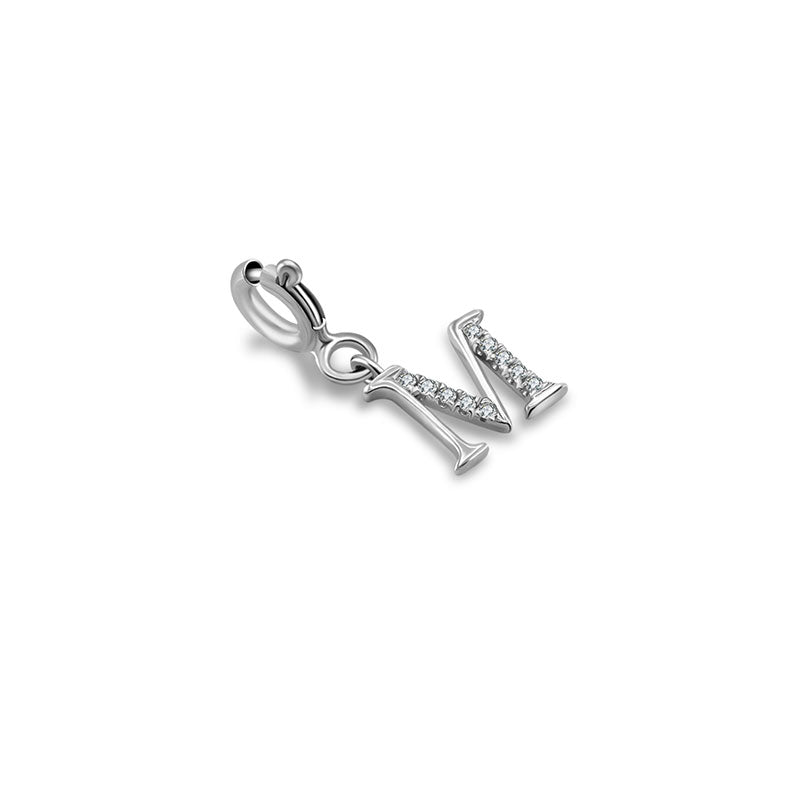 18k Gold Letter "M" Diamond Charms - Genevieve Collection