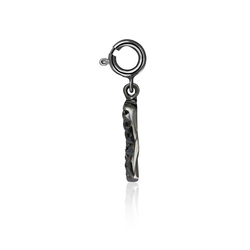 18k Gold Eighth Note Sign Black Diamond Charms - Genevieve Collection
