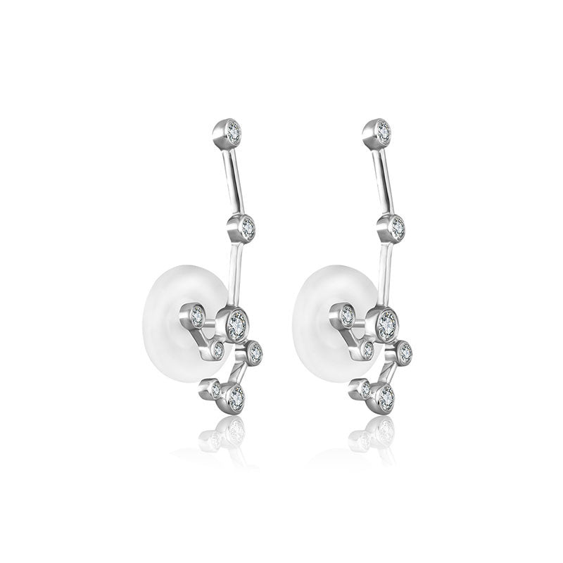 Leo Zodiac Constellation Earring 18k Gold & Diamond - Genevieve Collection