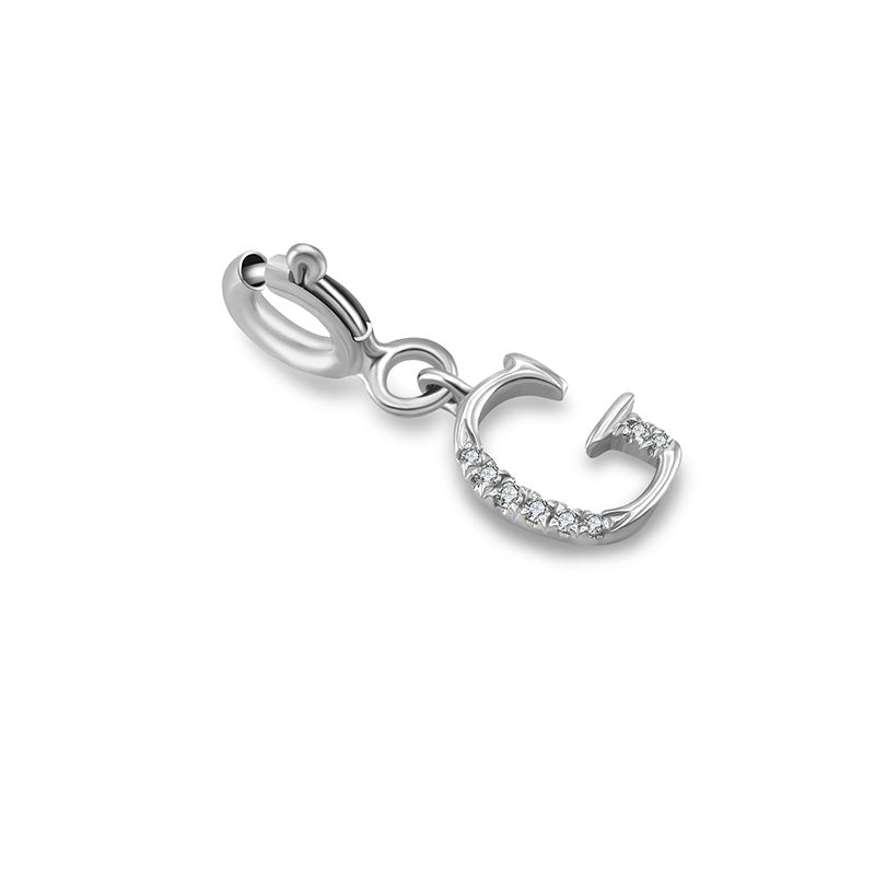 18k Gold Letter "G" Diamond Charms - Genevieve Collection