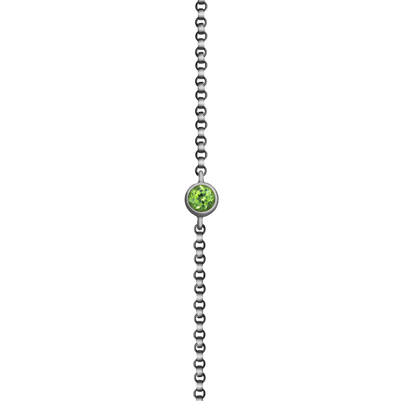 18k Gold August Birthstone Peridot Bracelet - Genevieve Collection