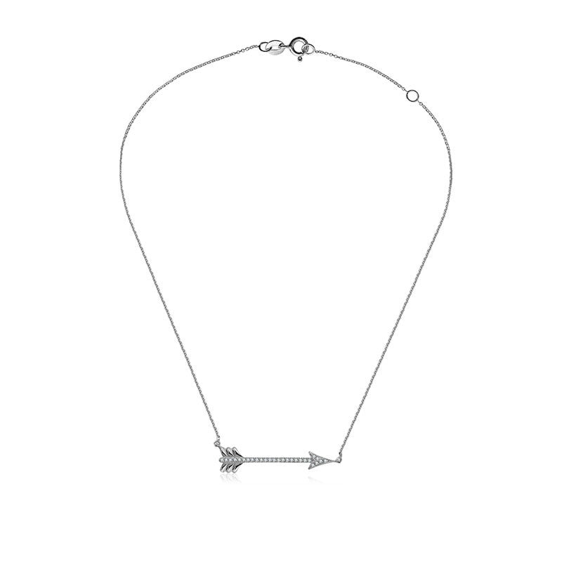 18k Gold Arrow Diamond Necklace - Genevieve Collection