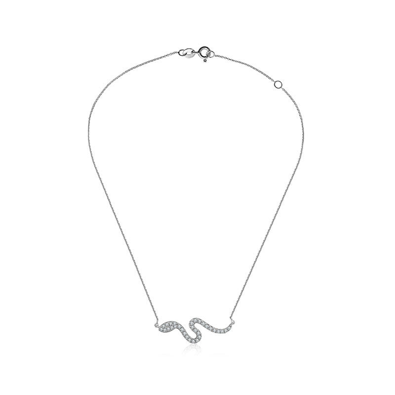 18k Gold Snake Shape Diamond Necklace - Genevieve Collection