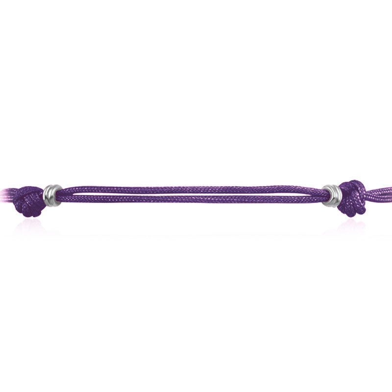 18k Gold Purple Tassel Bracelet with Gold Beads - Genevieve Collection