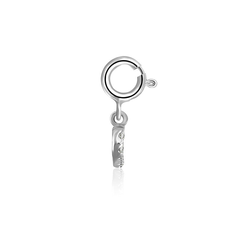 18k Gold Hollow Heart Shape Diamond Charms - Genevieve Collection