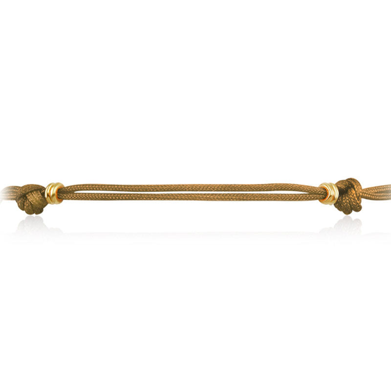 18k Gold Golden Brown Tassel Bracelet with Gold Beads - Genevieve Collection