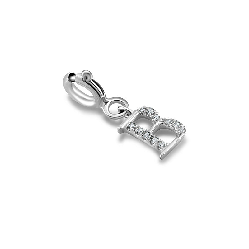 18k Gold Letter "B" Diamond Charms - Genevieve Collection