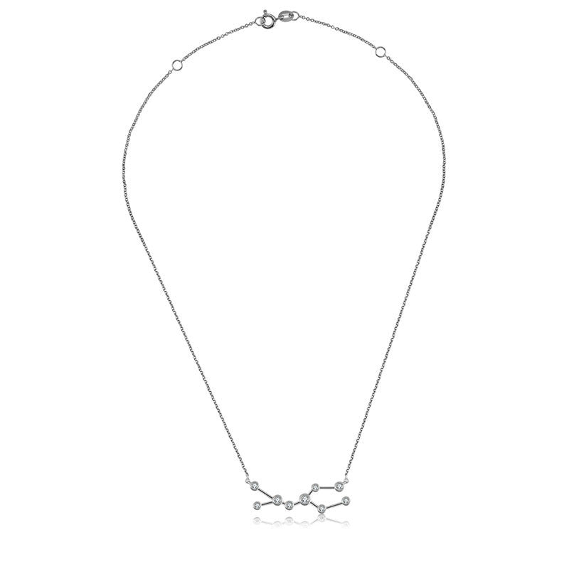 Gemini Zodiac Constellation Necklace 18k Gold & Diamond - Genevieve Collection