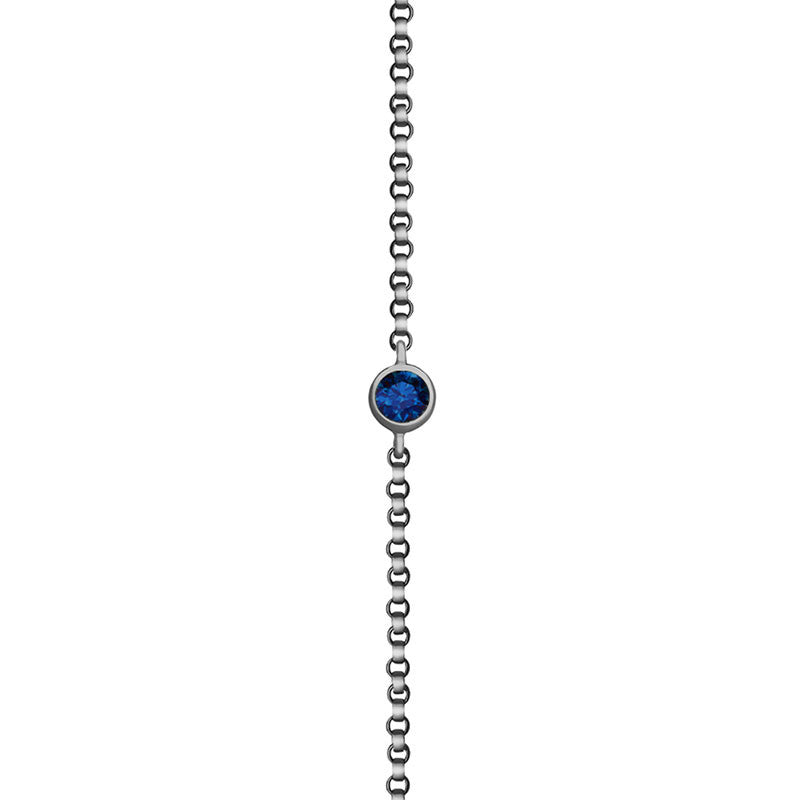 18k Gold September Birthstone Sapphire Bracelet - Genevieve Collection