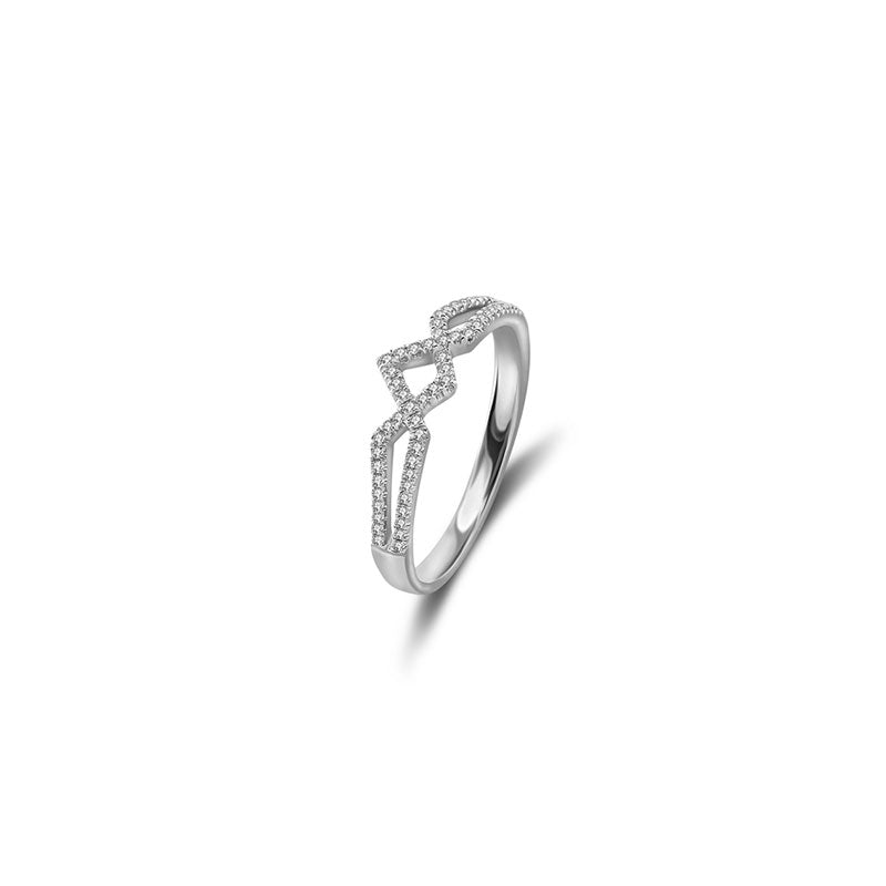 18k Gold Rhombus Shape Diamond Ring - Genevieve Collection