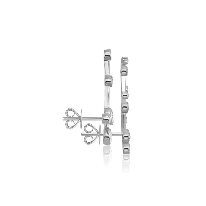 Gemini Zodiac Constellation Earring 18k Gold & Diamond - Genevieve Collection