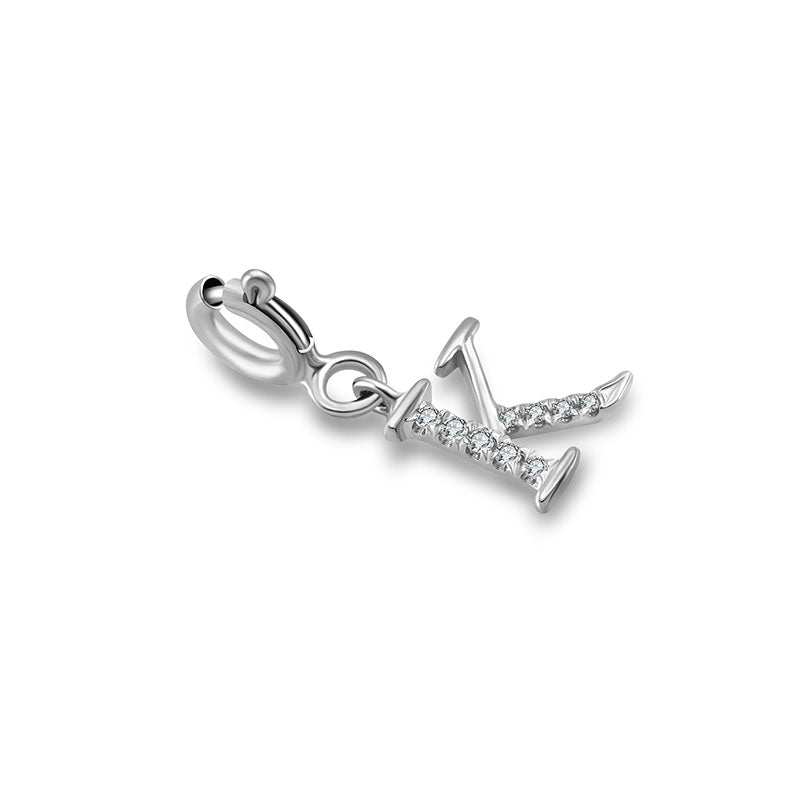 18k Gold Letter "K" Diamond Charms - Genevieve Collection