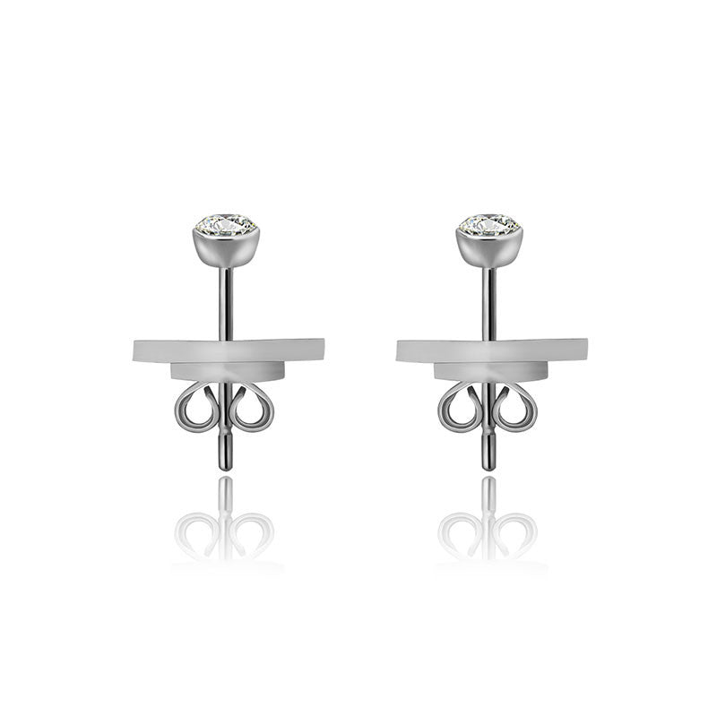 18k Gold Single Diamond Stud Earring - Genevieve Collection