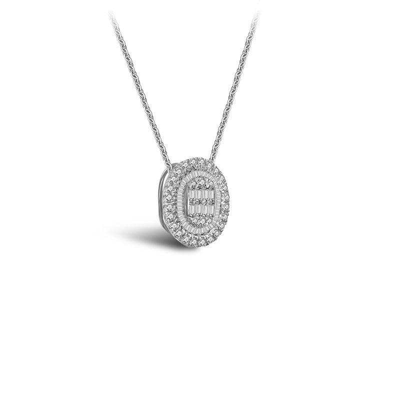 18k Gold 2 ways Round Diamond Necklace - Genevieve Collection