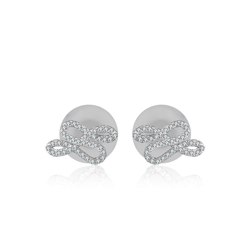 18k Gold Quadruple Curves Diamond Earring - Genevieve Collection