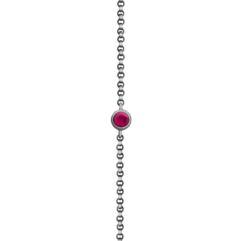 18k Gold July Birthstone Ruby Bracelet - Genevieve Collection