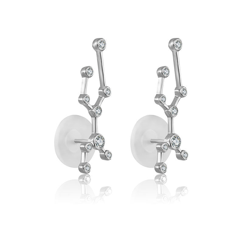 Virgo Zodiac Constellation Earring 18k Gold & Diamond - Genevieve Collection