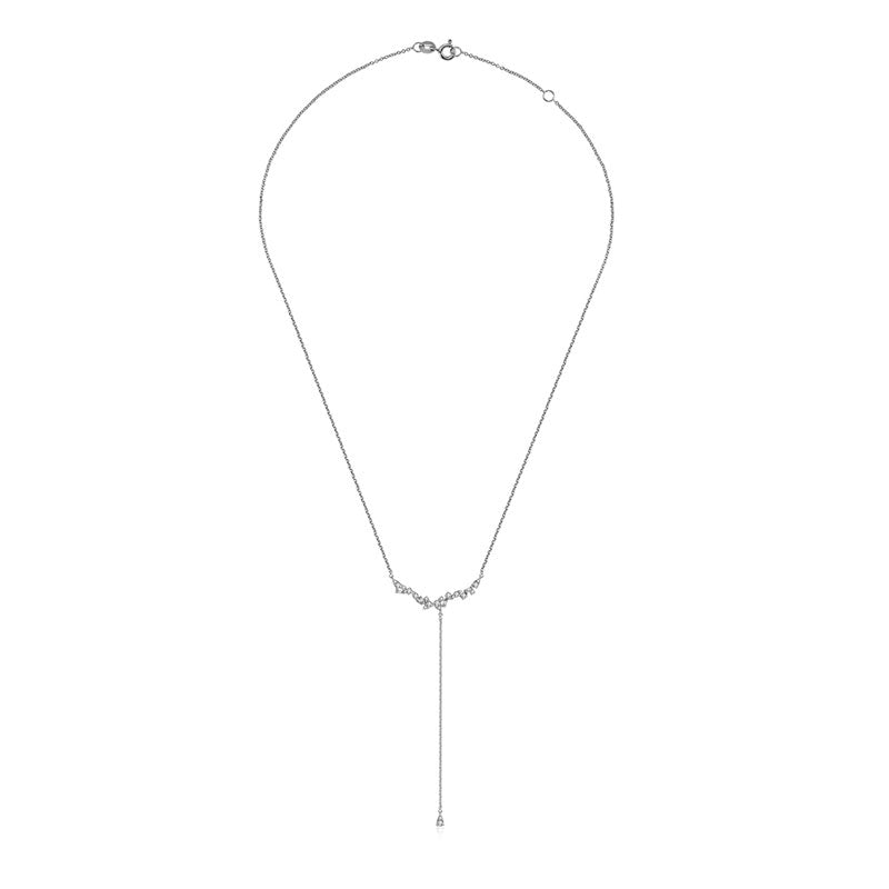 18k Gold irregular Shape Dangling Diamond Necklace - Genevieve Collection