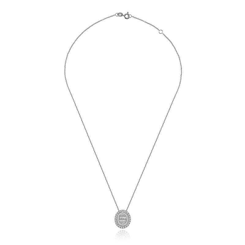 18k Gold 2 ways Round Diamond Necklace - Genevieve Collection