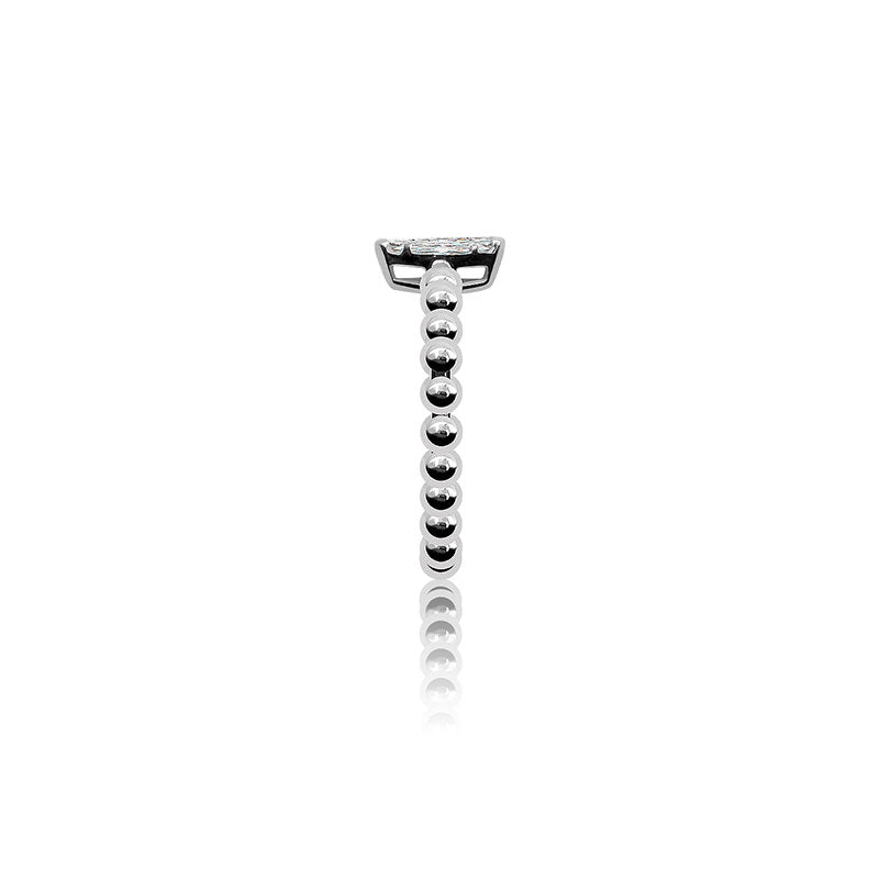 18k Gold Marquise Shape Adjustable Titanium Diamond Ring - Genevieve Collection
