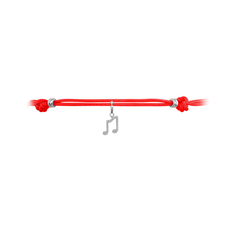 18k Gold Red Tassel Bracelet with Gold Beads - Genevieve Collection