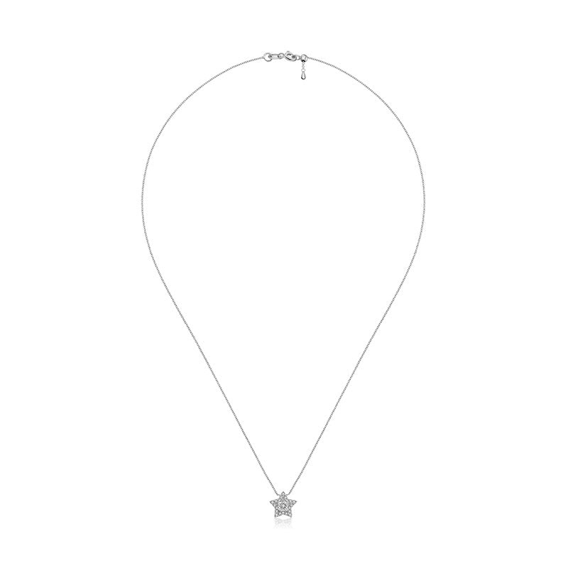 18k Gold Star Shape Diamond Necklace - Genevieve Collection