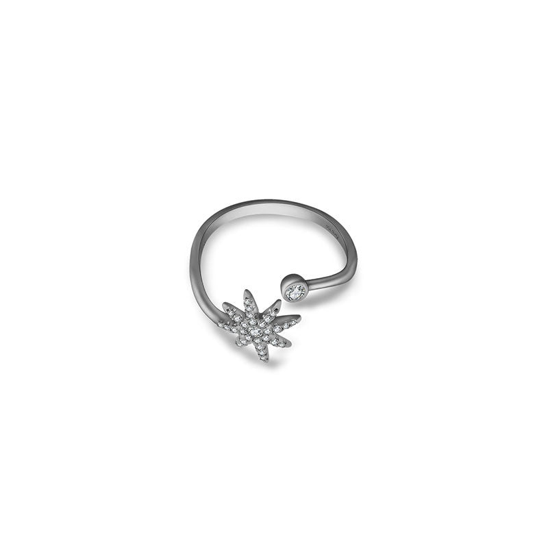 18k Gold Star Open Diamond Ring - Genevieve Collection