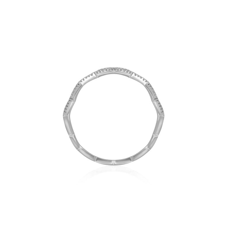 18k Gold Zigzag Diamond Ring - Genevieve Collection